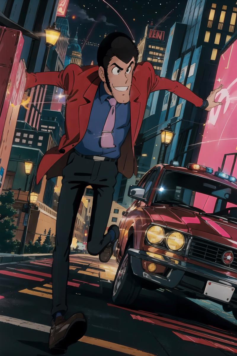 02224-2525639809-_lora_Lupin_0.8_,_lora_LupinPart2Style_0.7_, lupin, red jacket, pink tie, 1boy , pt2, full body, flashing police lights, spotlig.png